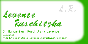 levente ruschitzka business card